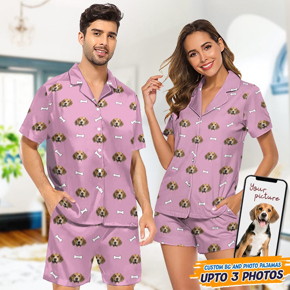 GeckoCustom Custom Dog Photo With Icon Decoration Short Pajamas T368 HN590