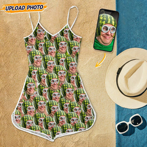 GeckoCustom Custom Face Photo Sleeveless Romper N304 889128