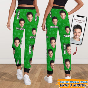 GeckoCustom Custom Face Photo St. Patrick's Day Sweatpants K228 HN590