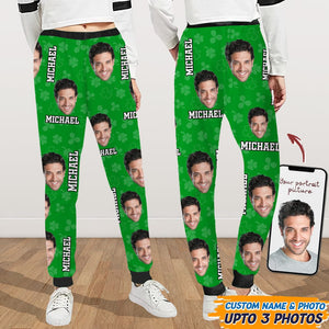 GeckoCustom Custom Face Photo St. Patrick's Day Sweatpants K228 HN590