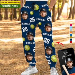 GeckoCustom Custom Face Photo With Softball Sport Sweatpants T286 HN590