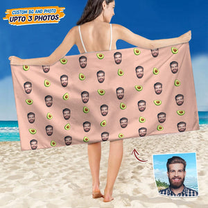 GeckoCustom Custom Human Face Photo With Icon Decoration Beach Towel T368 HN590