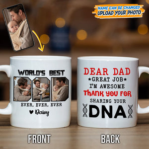 GeckoCustom Custom Photo Best Dad Ever Ever Ever Mug N304 889122