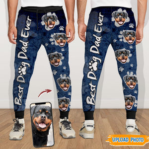 GeckoCustom Custom Photo Best Dog Dad Ever Dog Sweatpants N369 HN590