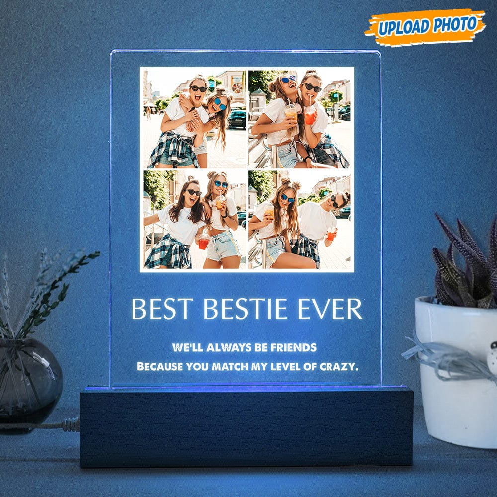 GeckoCustom Custom Photo Bestie Acrylic Plaque With LED Night Light K228 HN590