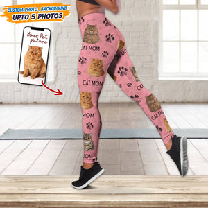 GeckoCustom Custom Photo Cat Dad Mom Black Paw Legging Set N304 889167