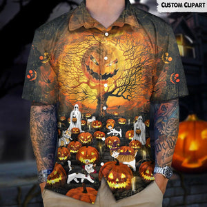 GeckoCustom Custom Photo Cat Dog Halloween Hawaiian Shirt N304 HN590