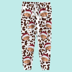 GeckoCustom Custom Photo Cat Leopard Pattern For Cat Lover Sweatpants N304 HN590