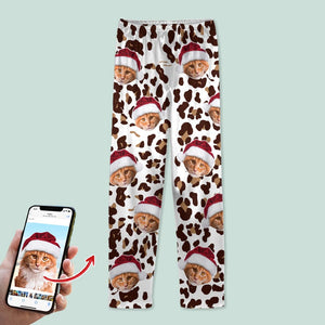 GeckoCustom Custom Photo Cat Leopard Pattern Pajamas N304 HN590 For Kid / Only Pants / 3XS