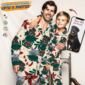 GeckoCustom Custom Photo Christmas Dog Cat Pajamas K228 HN590