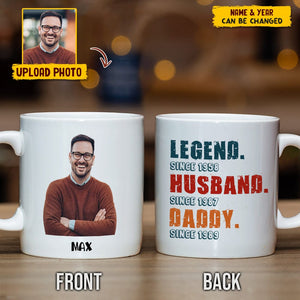 GeckoCustom Custom Photo Daddy Legend Family Mug N304 HN590