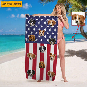 GeckoCustom Custom Photo Dog Beach Towel K228 HN590