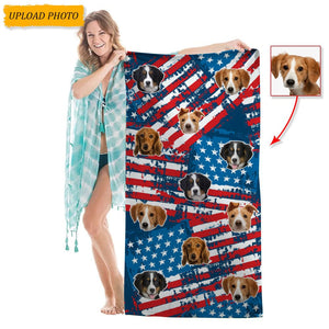 GeckoCustom Custom Photo Dog Beach Towel K228 HN590