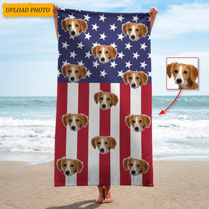 GeckoCustom Custom Photo Dog Beach Towel K228 HN590