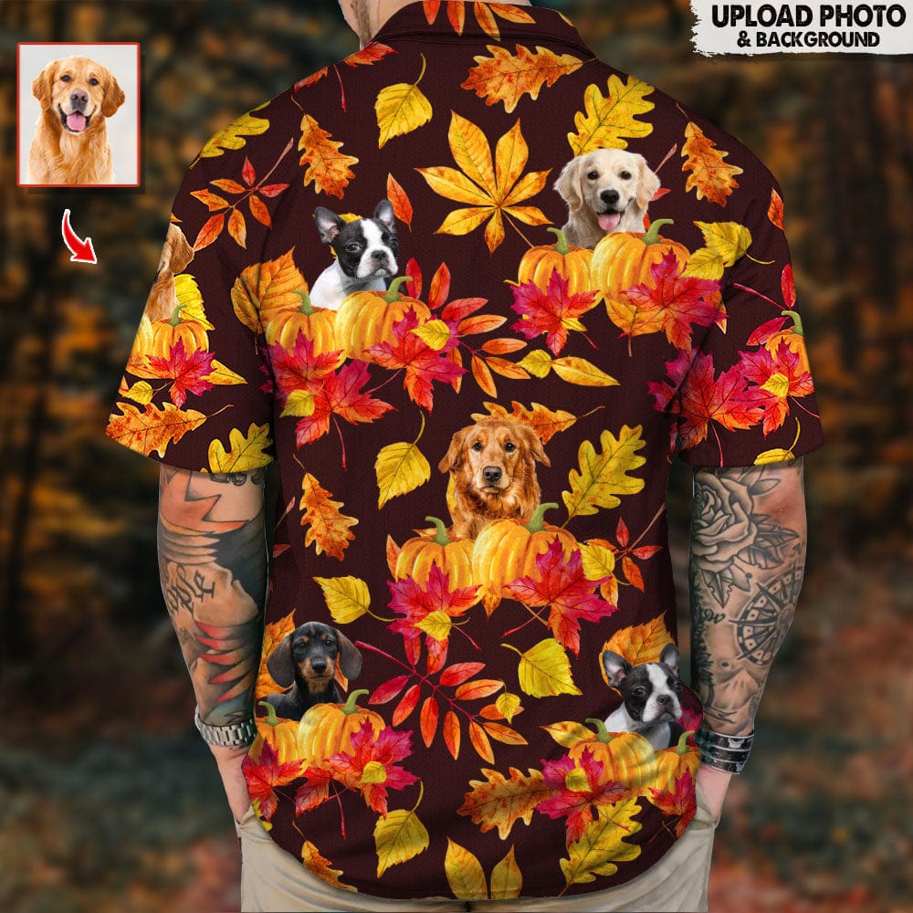 GeckoCustom Custom Photo Dog Cat Clipart Autumn Hawaiian Shirt N304 HN590