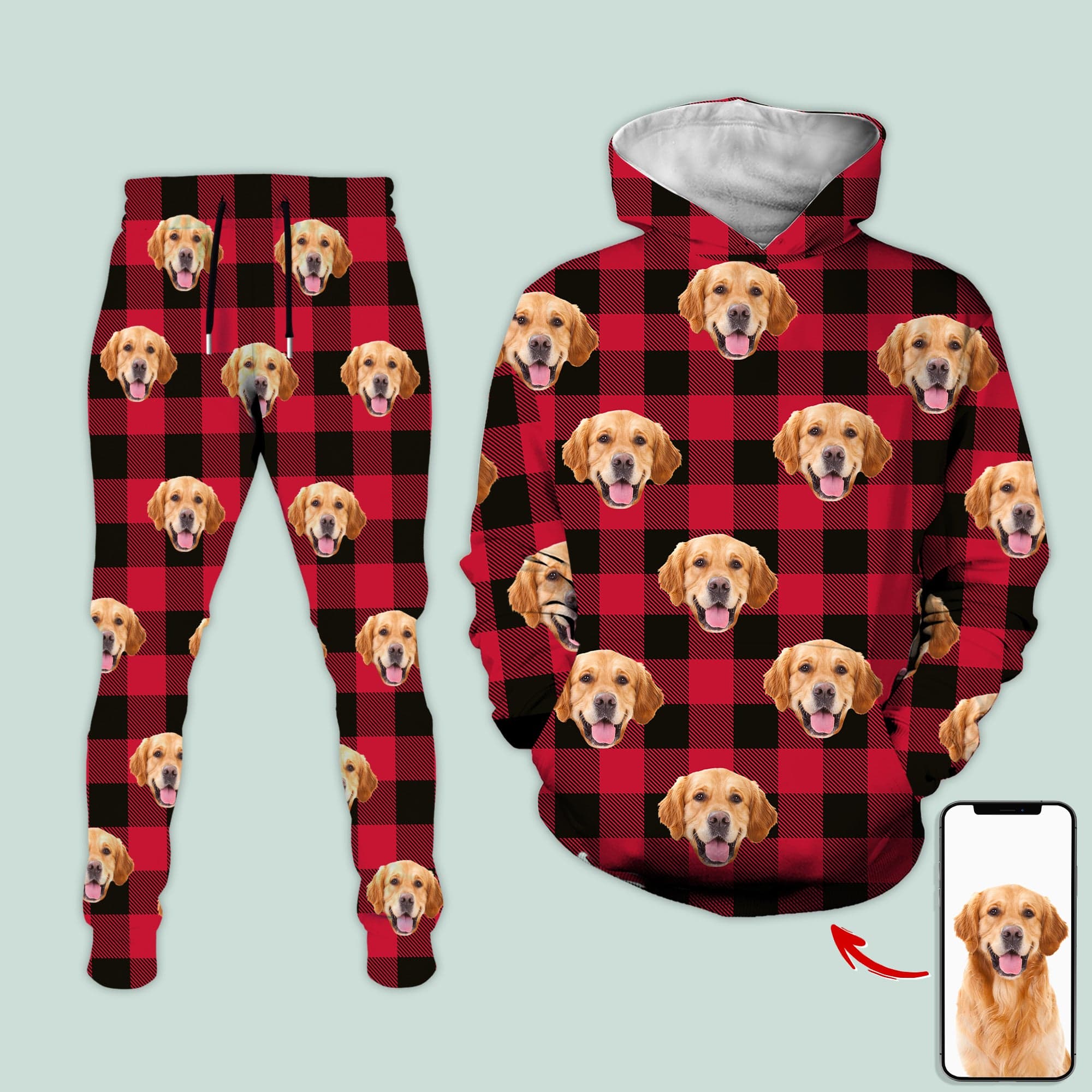 GeckoCustom Custom Photo Dog Cat For Christmas Gift Hoodie&Sweatpants N369 HN590