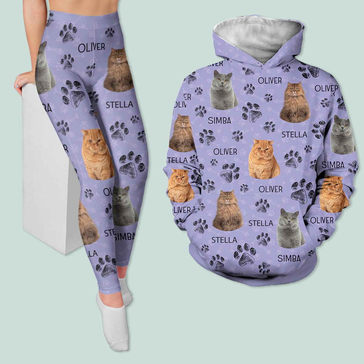 GeckoCustom Custom Photo Dog Cat For Pet Lover Hoodie Set T286 HN590 Combo Hoodie And Leggings (Favorite) / 6XL