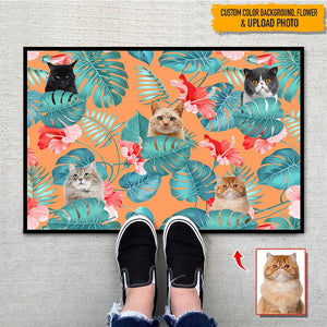 GeckoCustom Custom Photo Dog Cat Hawaiian Doormat N304 HN590