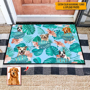 GeckoCustom Custom Photo Dog Cat Hawaiian Doormat N304 HN590