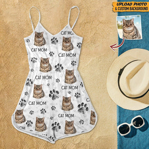 GeckoCustom Custom Photo Dog Cat Mom Sleeveless Romper N304 8992