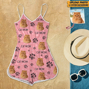 GeckoCustom Custom Photo Dog Cat Mom Sleeveless Romper N304 8992