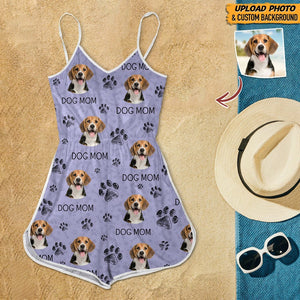 GeckoCustom Custom Photo Dog Cat Mom Sleeveless Romper N304 8992