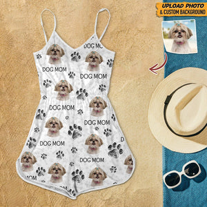 GeckoCustom Custom Photo Dog Cat Mom Sleeveless Romper N304 8992
