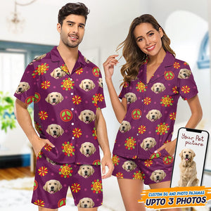 GeckoCustom Custom Photo Dog Hippie Short Pajamas T368 HN590