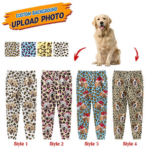 GeckoCustom Custom Photo Dog Leopard Pattern For Dog Lover Sweatpants N304 HN590