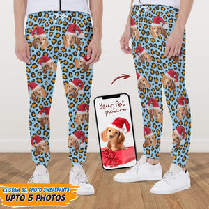 GeckoCustom Custom Photo Dog Leopard Pattern For Dog Lover Sweatpants N304 HN590