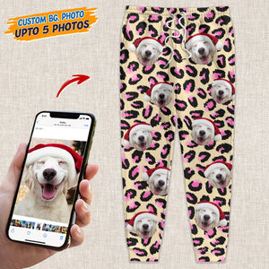 GeckoCustom Custom Photo Dog Leopard Pattern For Dog Lover Sweatpants N304 HN590