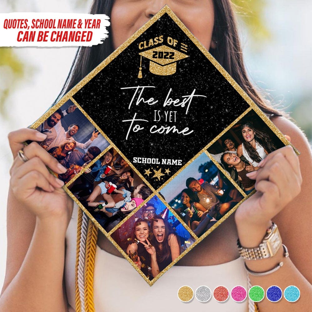 GeckoCustom Custom Photo Graduation Cap Topper, Decorated Grad Cap HN590 9.5" x 9.5"