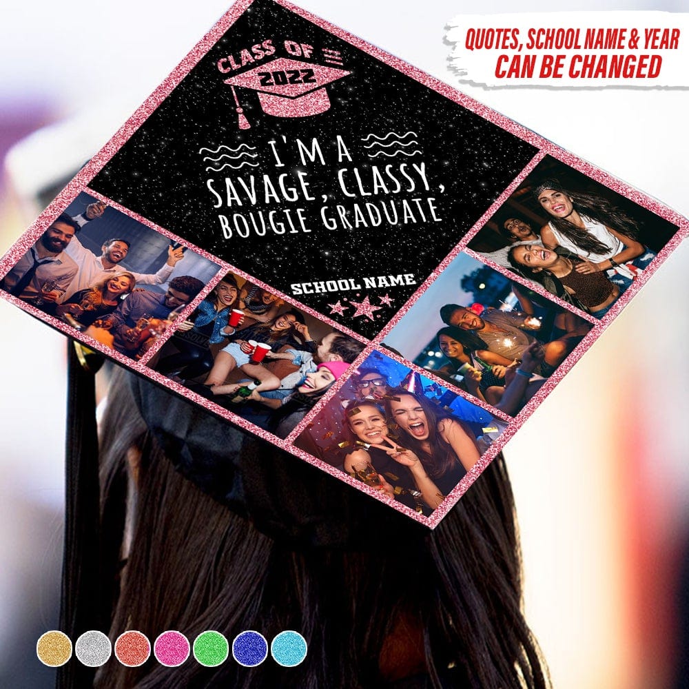GeckoCustom Custom Photo Graduation Cap Topper, Decorated Grad Cap HN590 9.5" x 9.5"