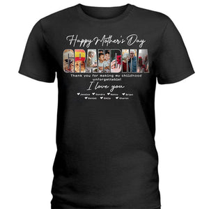 GeckoCustom Custom Photo Grandma Gift From Grandkids Mother's Day Shirt N304 889065 Premium Tee (Favorite) / P Black / S