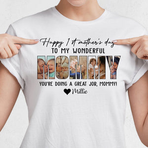 GeckoCustom Custom Photo Happy 1st Mother's Day Mummy Bright Shirt N304 889034 Women Tee / Light Blue Color / S