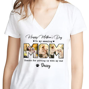 GeckoCustom Custom Photo Happy Mother's Day To My Amazing Mom For Dog Lovers Bright Shirt K228 889108