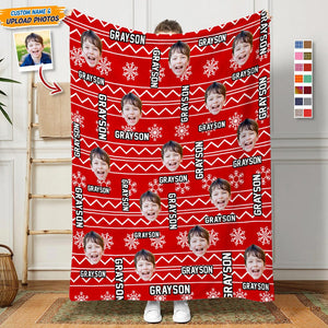 GeckoCustom Custom Photo Human With Christmas Pattern Blanket T286 HN590