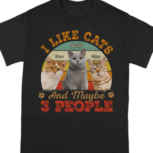 GeckoCustom Custom Photo I Like Cats  And Maybe 3 People Shirt N304 889159 Women Tee / Light Blue Color / S