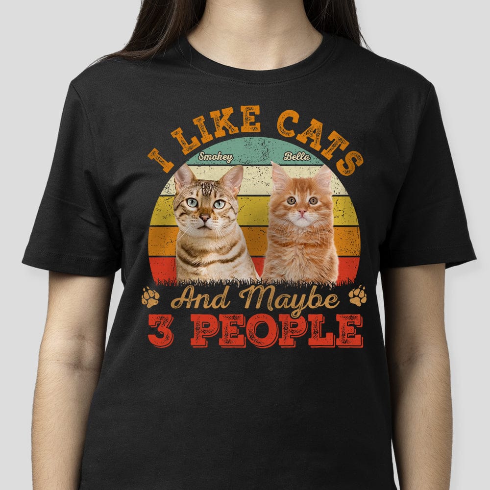 GeckoCustom Custom Photo I Like Cats  And Maybe 3 People Shirt N304 889159 Basic Tee / White / S