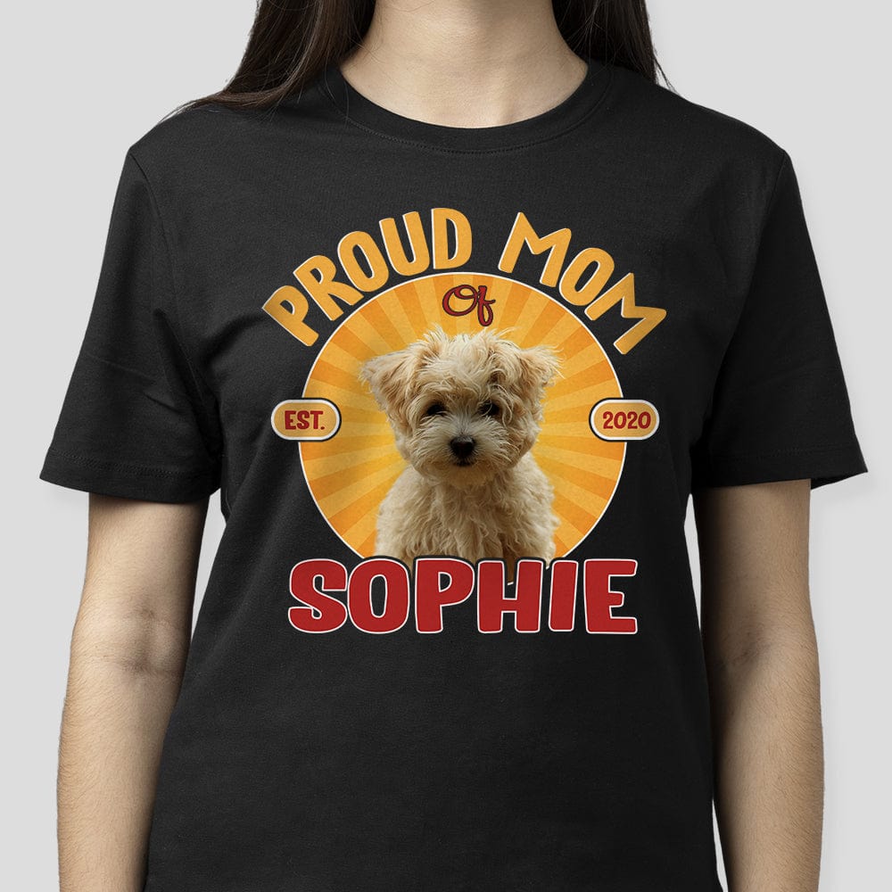 GeckoCustom Custom Photo Proud Mom And Dad For Dog Lover N304 889123 Women Tee / Black Color / S