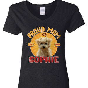 GeckoCustom Custom Photo Proud Mom And Dad For Dog Lover N304 889123 Women V-neck / V Black / S