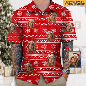 GeckoCustom Custom Photo Snow Christmas Hawaii Shirt N304 HN590