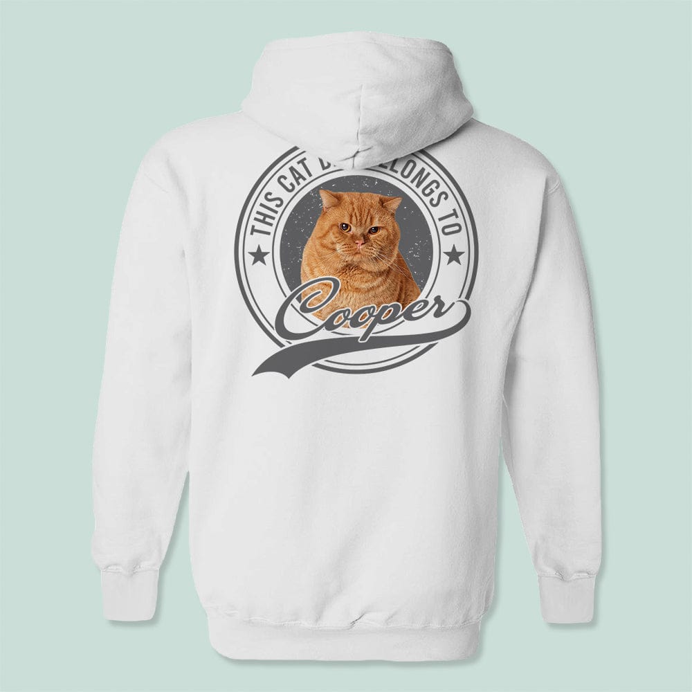 GeckoCustom Custom Photo This Human Belongs To Dog Cat Bright Shirt N304 HN590 Pullover Hoodie / Sport Grey Colour / S