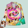GeckoCustom Custom Photo Tie Dye Background Dog Pajamas N304 HN590 For Kid / Only Shirt / 3XS