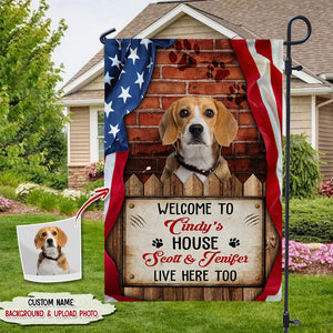 GeckoCustom Custom Photo Welcome To Dog House Dog Cat Garden Flag N369 HN590