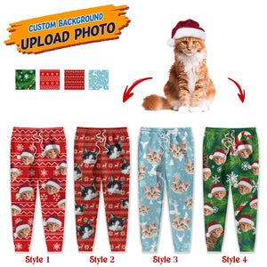 GeckoCustom Custom Photo With Christmas Pattern Cat Men and Women's Sweatpants N304 HN590