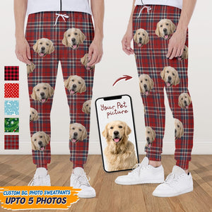 GeckoCustom Custom Photo With Christmas Pattern Dog Men and Women's Sweatpants N304 HN590