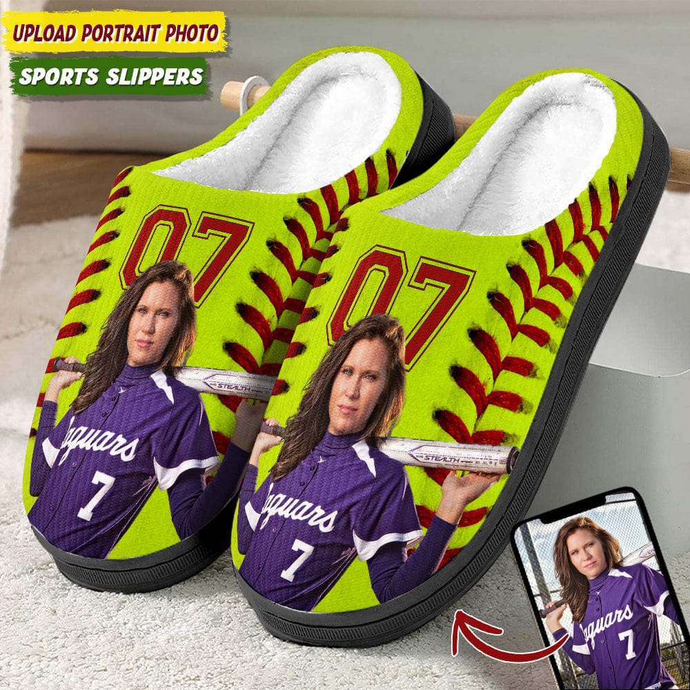 GeckoCustom Custom Portrait Photo Baseball Sports And Accessories Slipper N369 HN590
