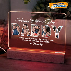 GeckoCustom Custom Shape Father's Day Acrylic Plaque LED Night Light K228 HN590 Acrylic / 7.9"x4.5"