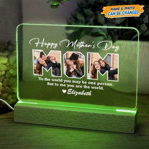 GeckoCustom Custom Shape Happy Mother's Day Acrylic Plaque LED Night Light K228 HN590 Acrylic / 7.9"x4.5"